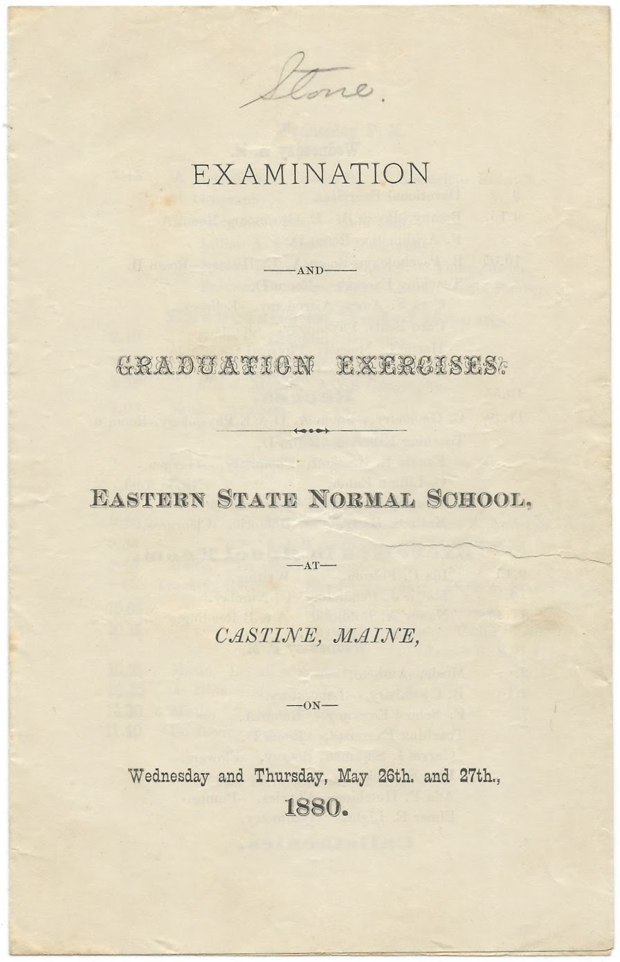 Heirlooms Reunited 1880 Examination & Graduation Exercises of Eastern