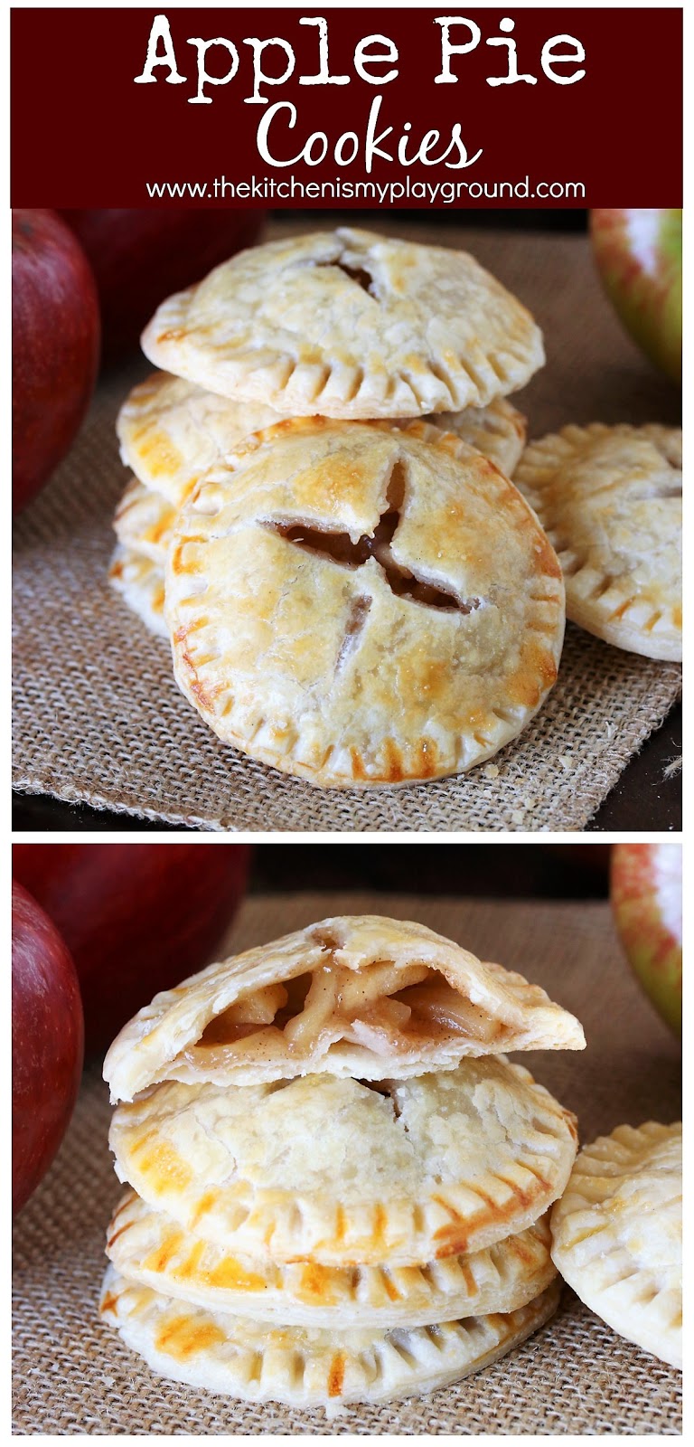 Apple Pie Cookies {aka 4Bite Apple Pies} The Kitchen is My Playground