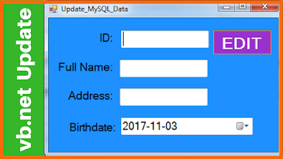 VB.Net Update MySQL Database Data 