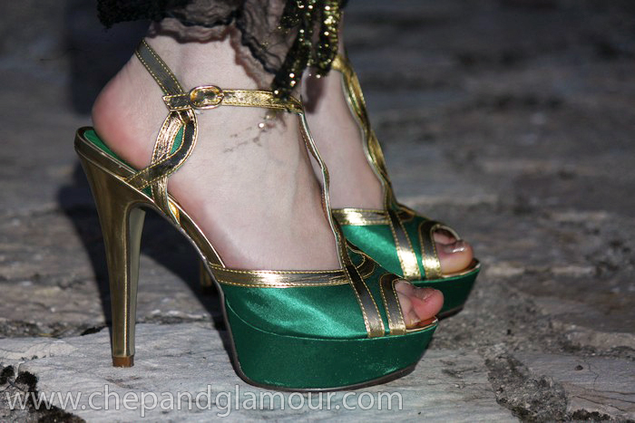 emerald green low heels