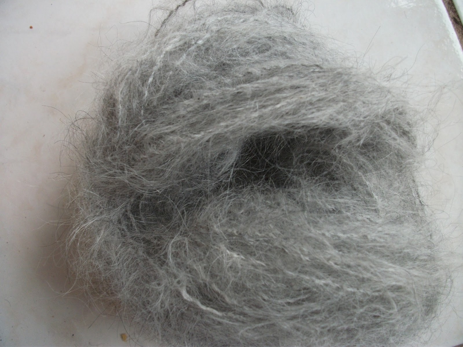 Bloomingdale Farm Natural Fiber and Yarn Silver gray fuzzy mohair yarn