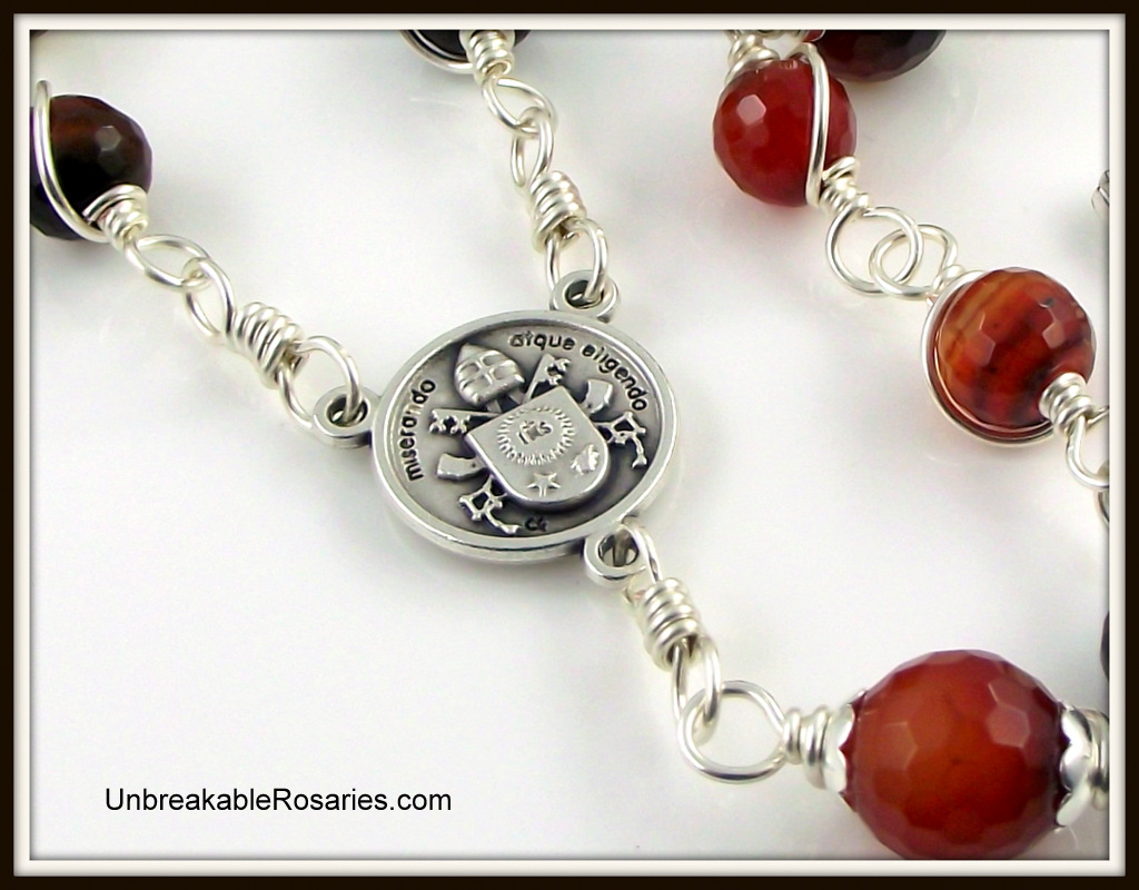 Unbreakable Rosaries Pope Francis Wire Wrapped Rosary Beads in Faceted