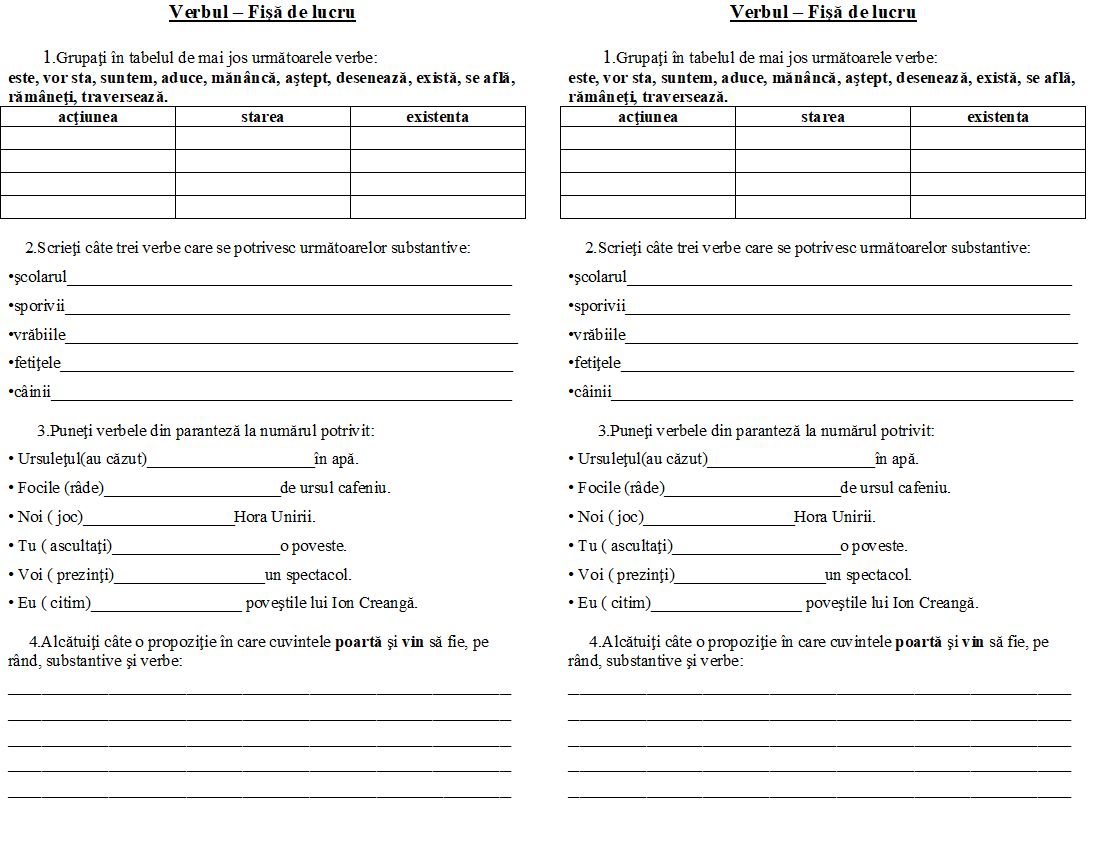 Limba Romana Clasa 3 Fise De Lucru Pdf EDUCATIA CONTEAZA: FISE DE LUCRU - CLASA a III- a - GRAMATICA