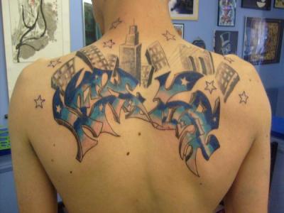 Above: This graffiti tattoo