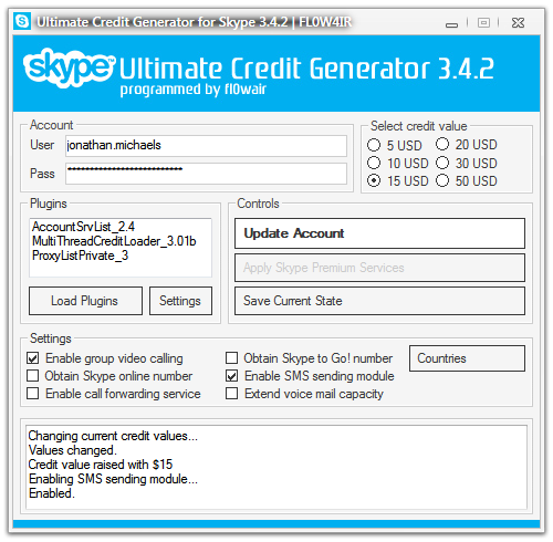 Skype Credit Generator