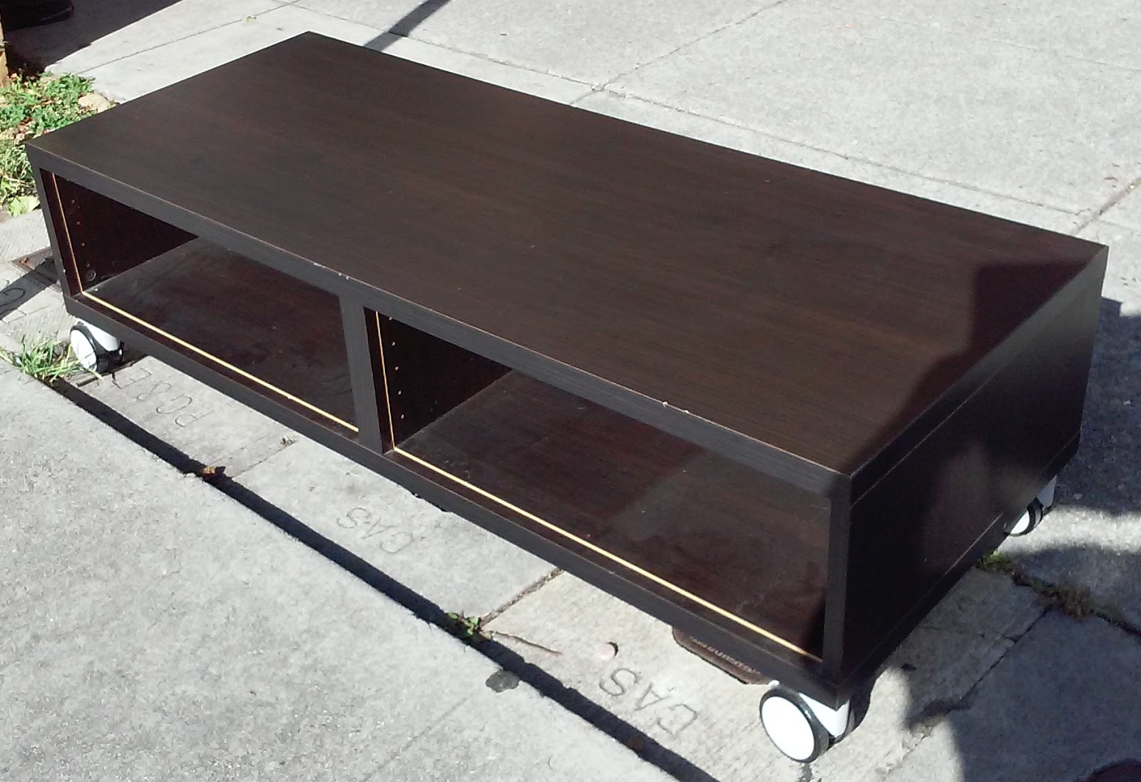 UHURU FURNITURE & COLLECTIBLES SOLD IKEA Espresso Flat Screen TV Stand On Casters 50