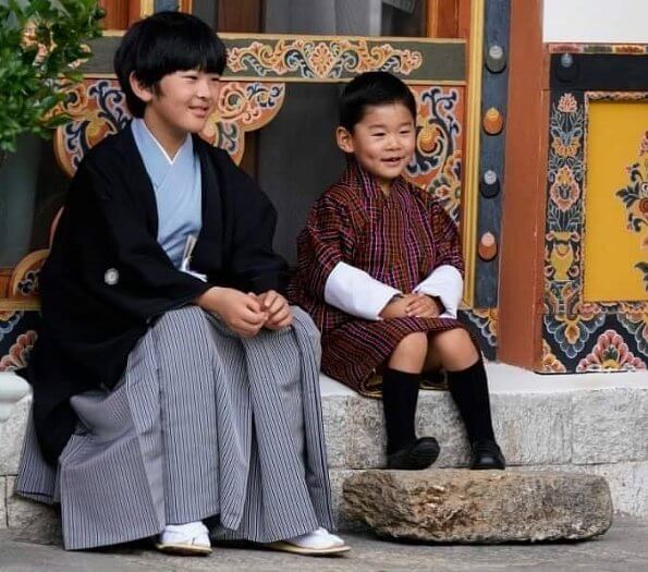 Crown Princess Kiko  and Prince Hisahito met King Jigme Khesar Namgyel, Queen Jetsun Pema and Gyalsey