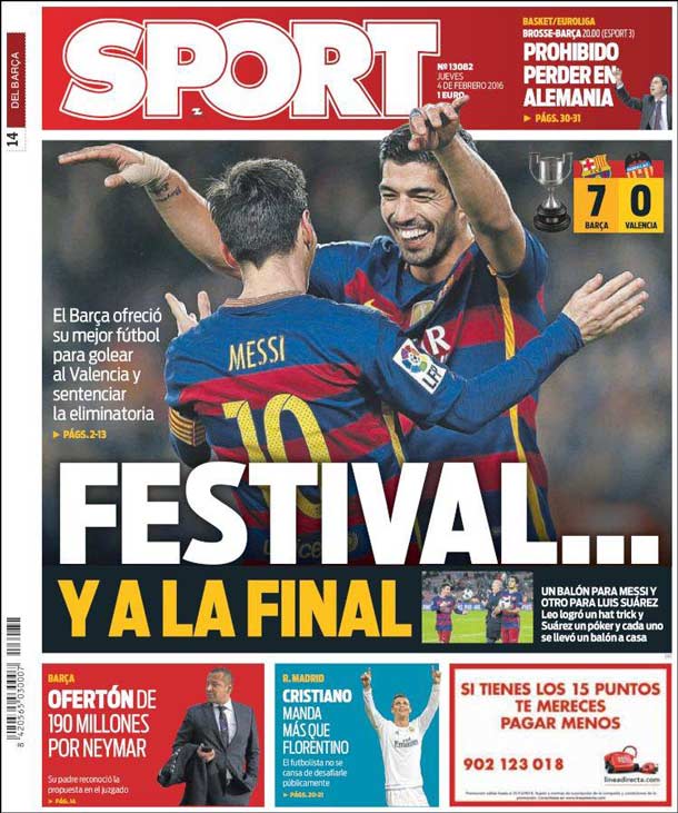 Portada Sport Festival... Y a la final FC Barcelona Noticias Portada Sport Festival... Y a la final FC Barcelona Noticias