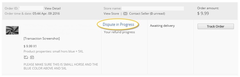 aliexpress dispute acmak geri odeme