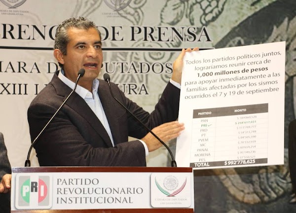 Usuarios de las redes tachan a Ochoa Reza de oportunismo político ante la tragedia en México Usuarios de las redes tachan a Ochoa Reza de oportunismo político ante la tragedia en México