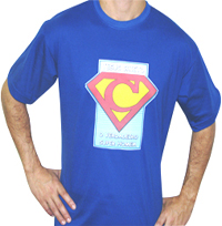 camiseta personalizada em transfer cor azul