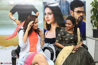 Actress Suma in Black Salwar Suit and Anasuya Bharadwaj in orange Dress at winner movie press meet Part 2