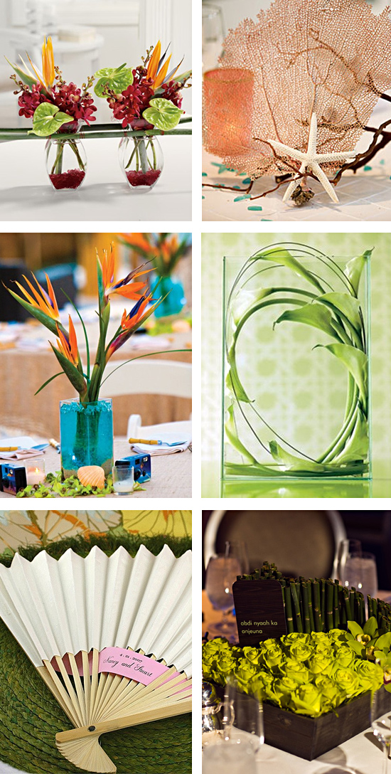 Wedding Reception Tropical Centerpiece Ideas