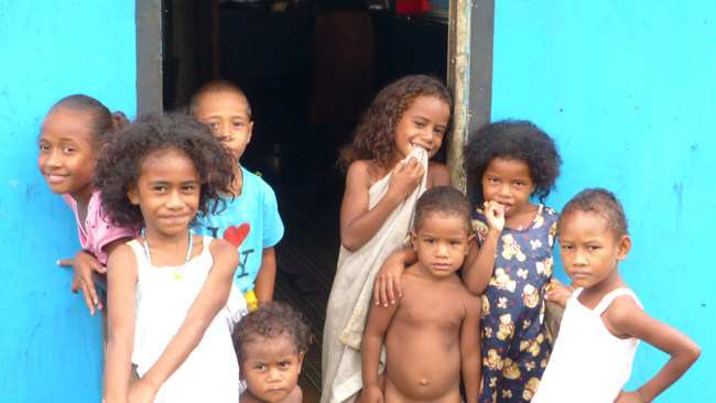 Village children on Qamea Island.
