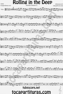 Rolling In The Deep Partitura de Viola Sheet Music for Viola