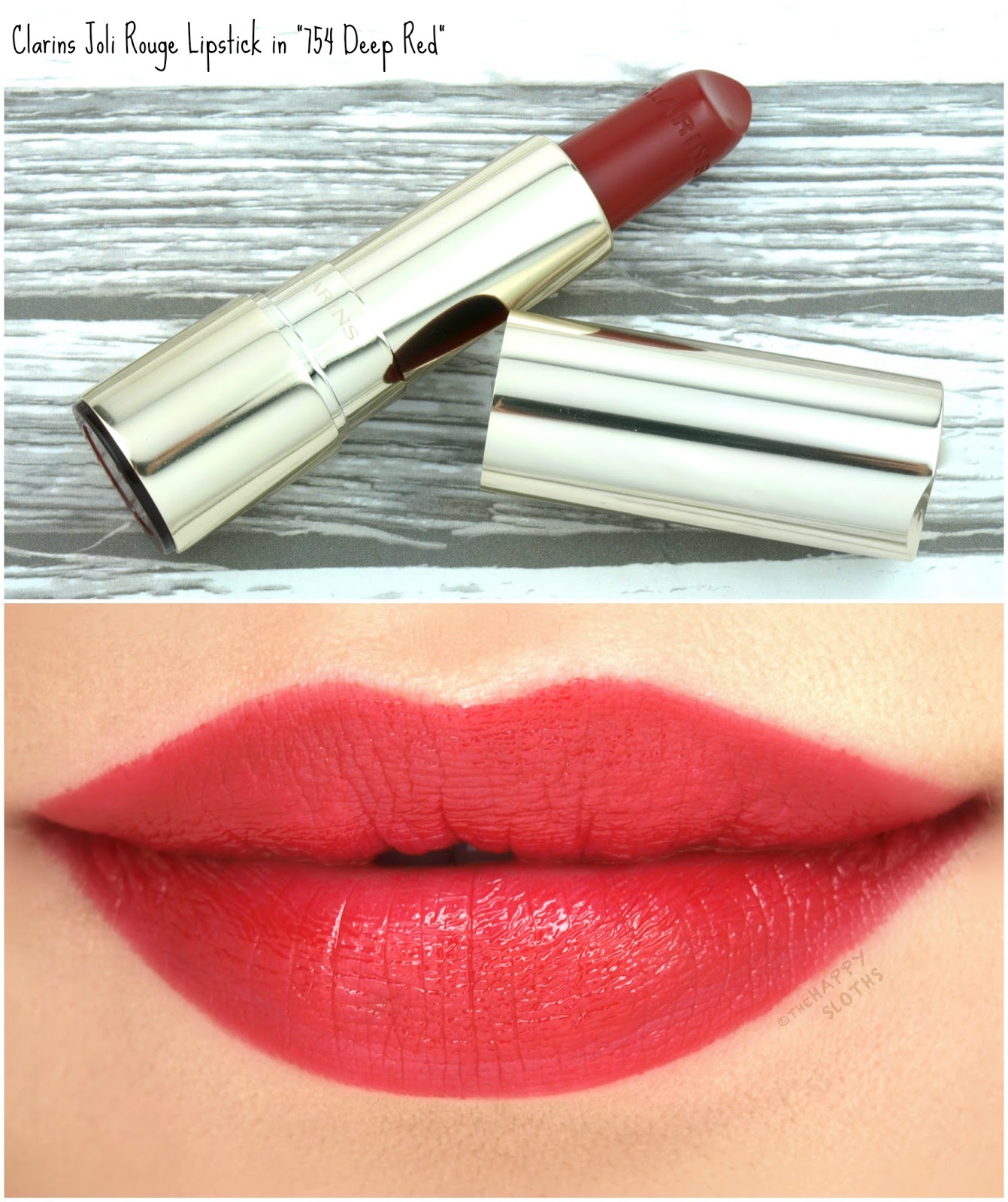 Clarins Fall 2017 | Joli Rouge Lipstick in "754 Deep Red": Review and Swatches