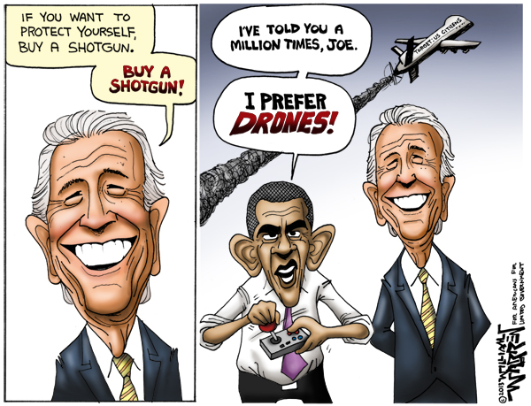 Joe Biden and Shotguns Cartoon |TRUMP LAND