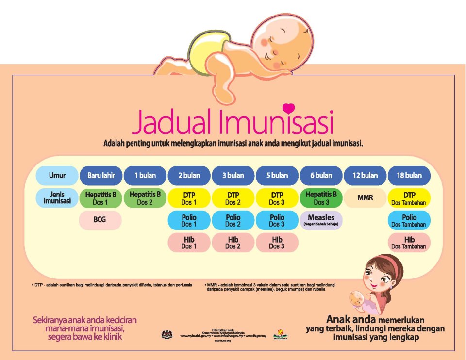 Image result for jadual imunisasi bayi 2020