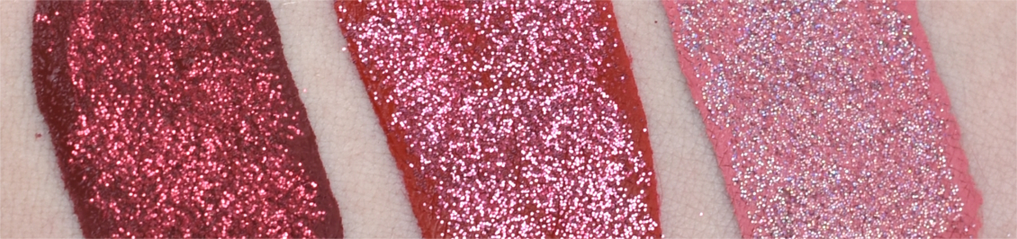 Tattoo Junkee - Liquid Lipsticks Sparkle - Rebel - Pucker Up - Bubble Gum - Swatches Glitter