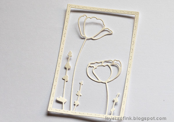Layers of ink - Poppy Card Tutorial by Anna-Karin Evaldsson. Die cut the Poppy Frame.