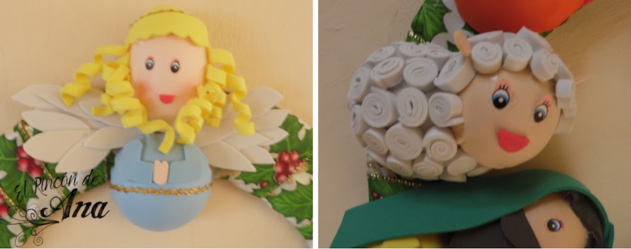 Corona navideña y Hot cakes de chocolate y vainilla