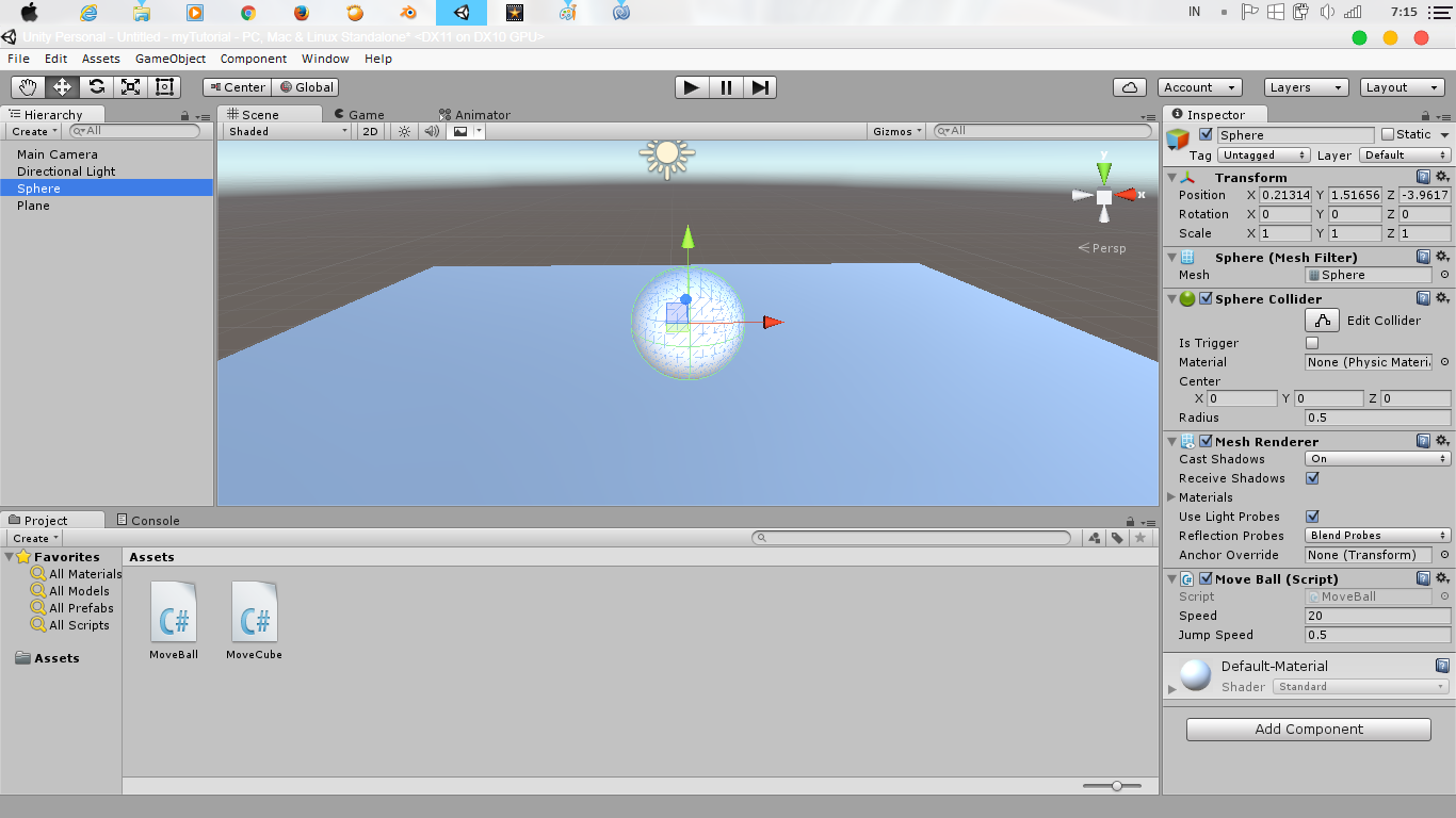 RCT Tutorial Unity Move & Jump a ball menggunakan RigidBody