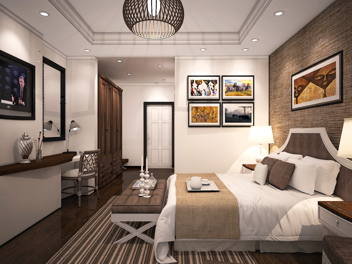 INTERIOR DESIGN UGANDA: Modern "African feel" Hotel room (Project