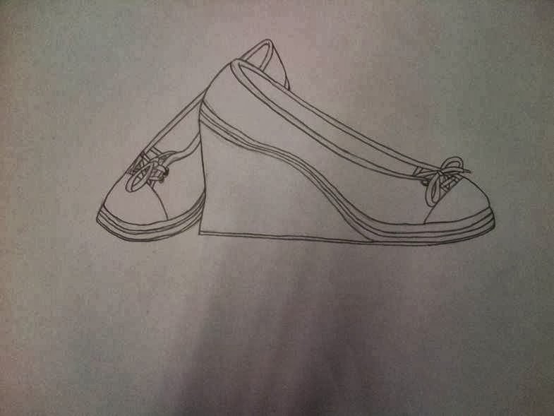 once upon a time outline shoe drawing