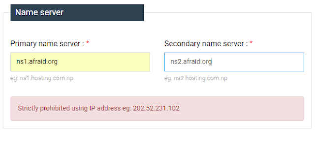 Name Servers for free .com.np Website