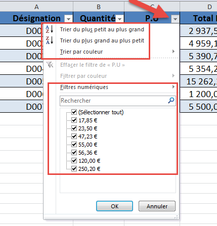 Trier et filtrer les données Trier et filtrer les données