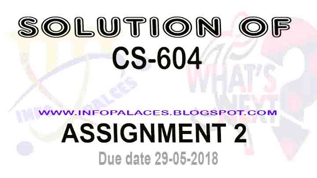 CS 604 Assignment No 2 Spring 2018 Solution