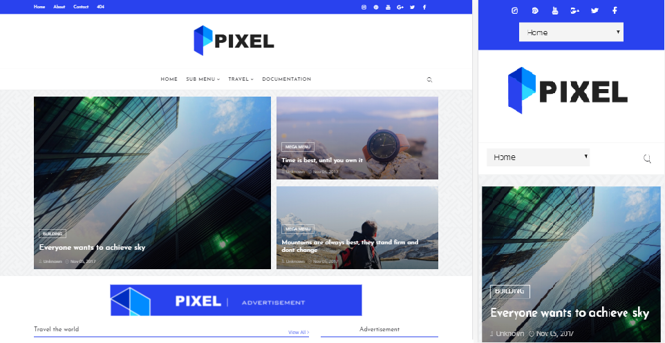 Pixel Blogger Template Free Download