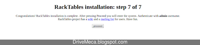 Paso 7 de instalacion de Racktables Paso 7 de instalacion de Racktables