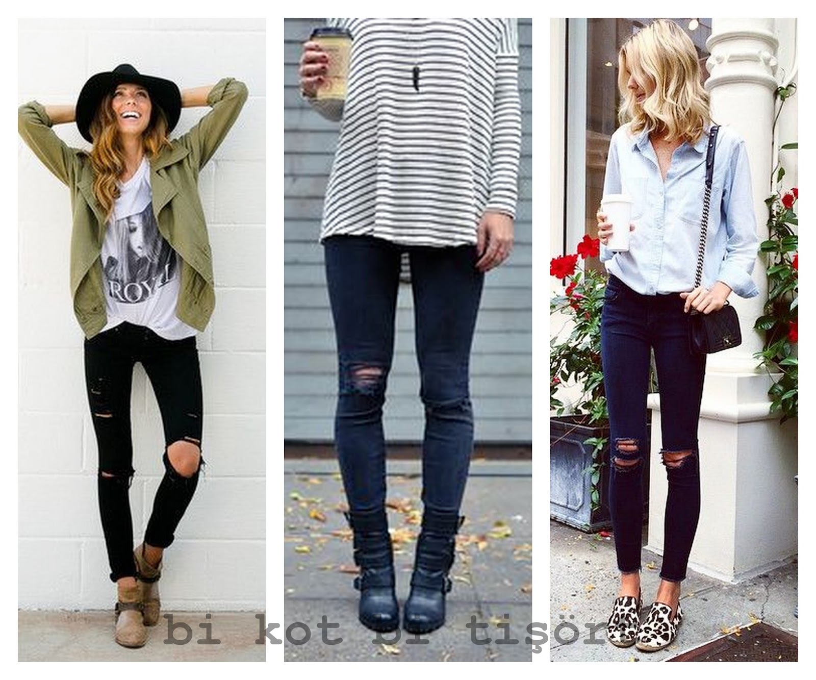 Bi Kot Bi Tişört 2015 Ilkbahar Yaz Trendleri Yırtık Jean