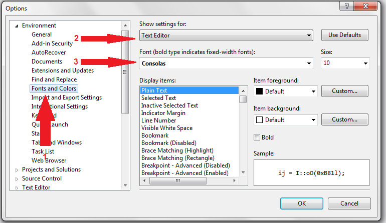 Поменять шрифт английский. Шрифты Visual Studio. Как в визуал студио изменить шрифт. Замена шрифта. Как поменять шрифт в вижуал студио.