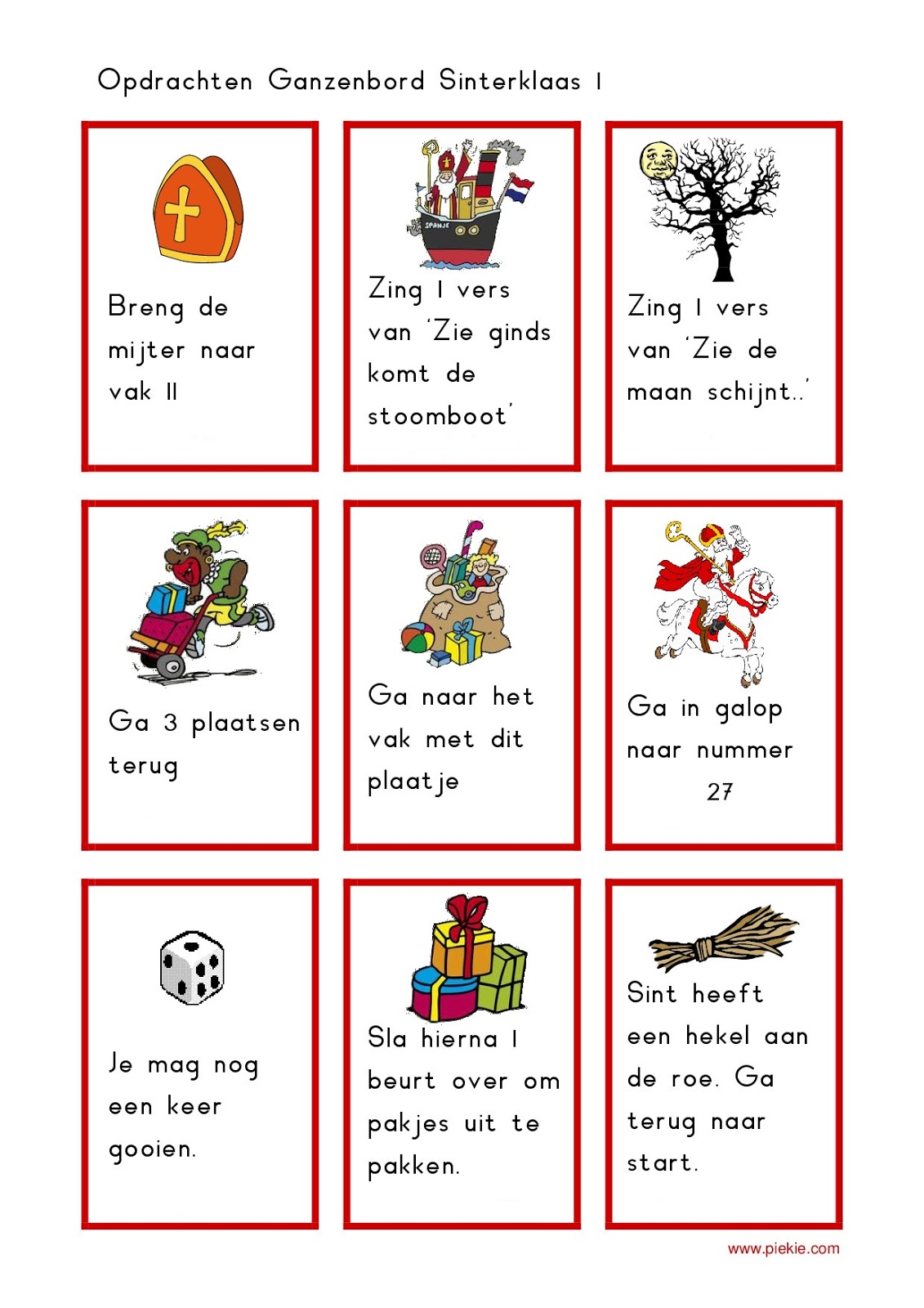 Onderwijs en zo ........: Sinterklaas spelletjes : Sinterklaas Ganzenbord