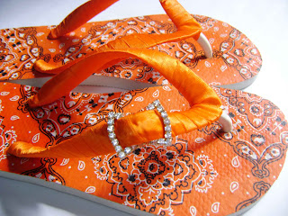Hawaiian sandal decorated cloth bandana coral