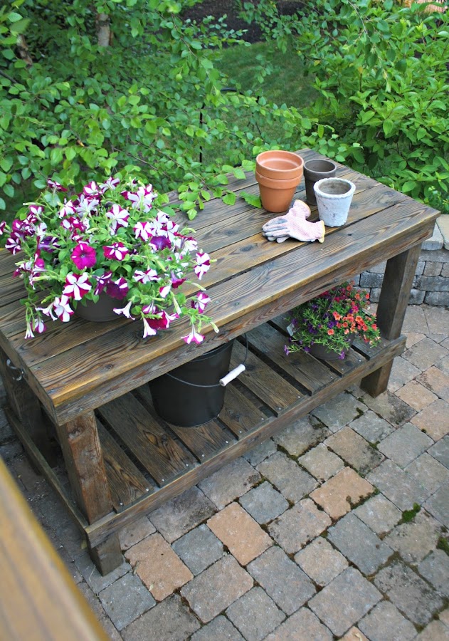 Staining outdoor furniture