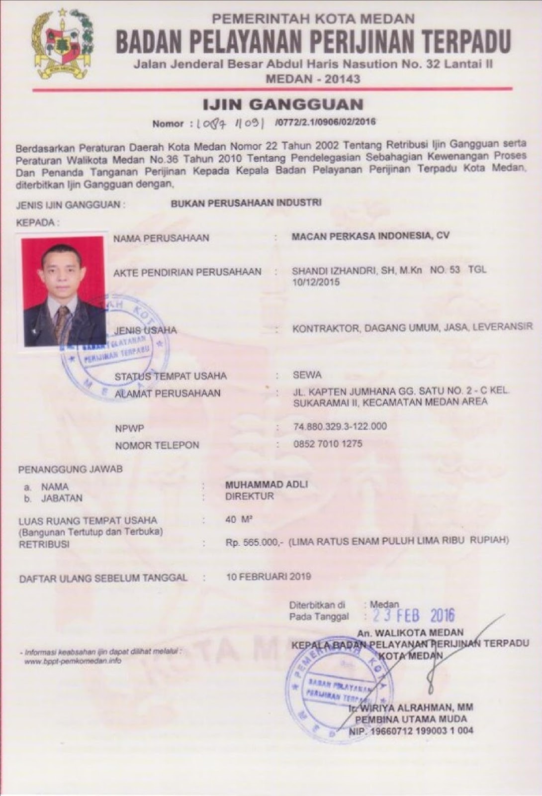 Surat Izin Gangguan Ho Diterbitkan Oleh Kumpulan Surat Penting