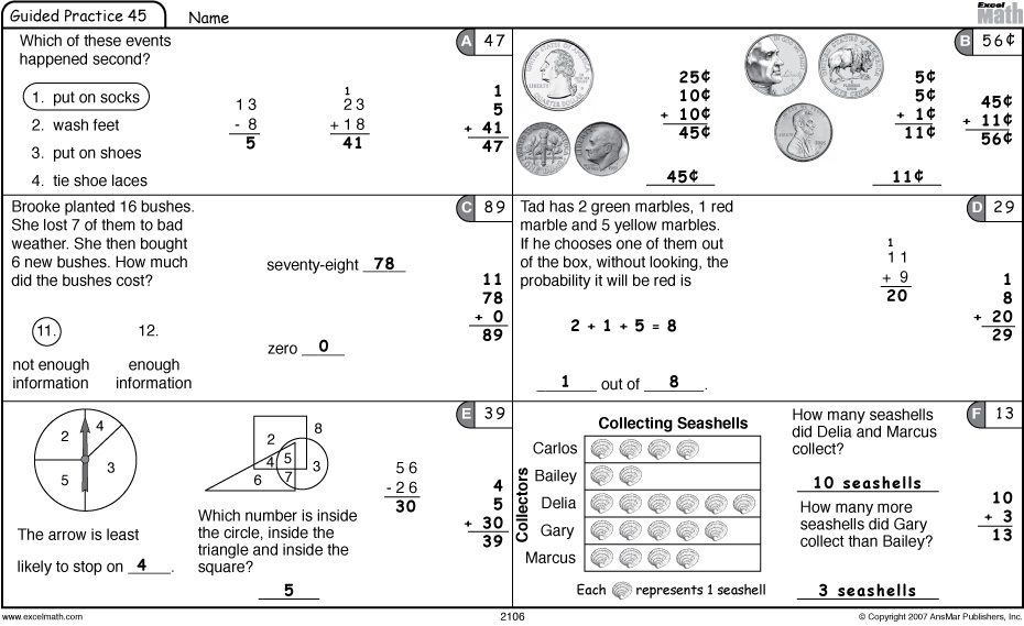 Excel Math Worksheet 104