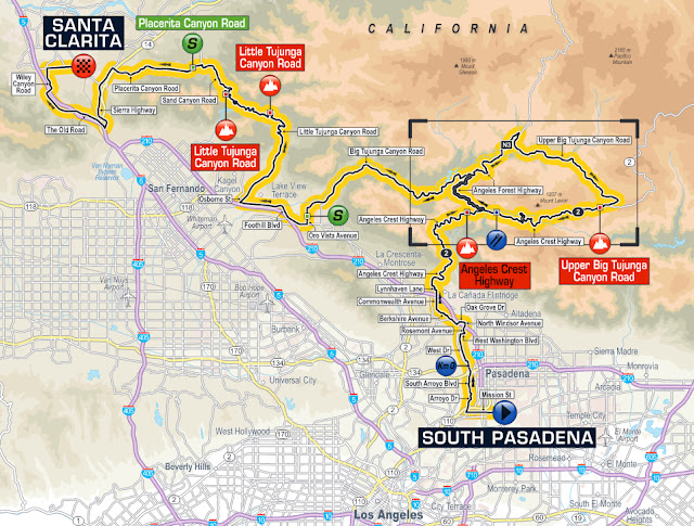 Stage 2 map of Tour of California 2016