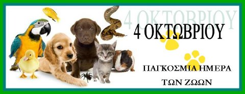 Αγαπάω τα ζώα: 4 Οκτωβρίου : Παγκόσμια Ημέρα των Ζώων