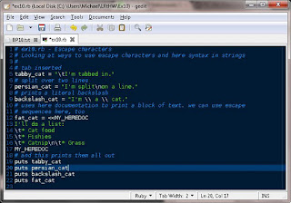 TESTHEAD: Exercise 10: What Was That? Learn Ruby the Hard Way: Practicum