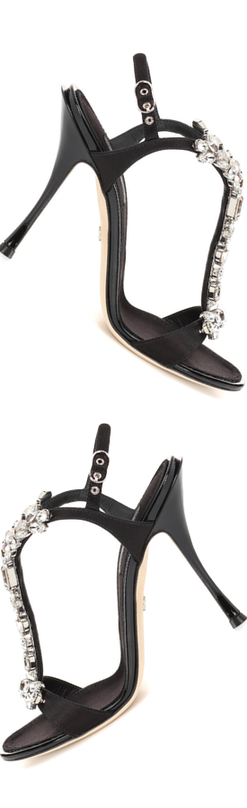 DOLCE & GABBANA Crystal-Embellished Satin Sandals