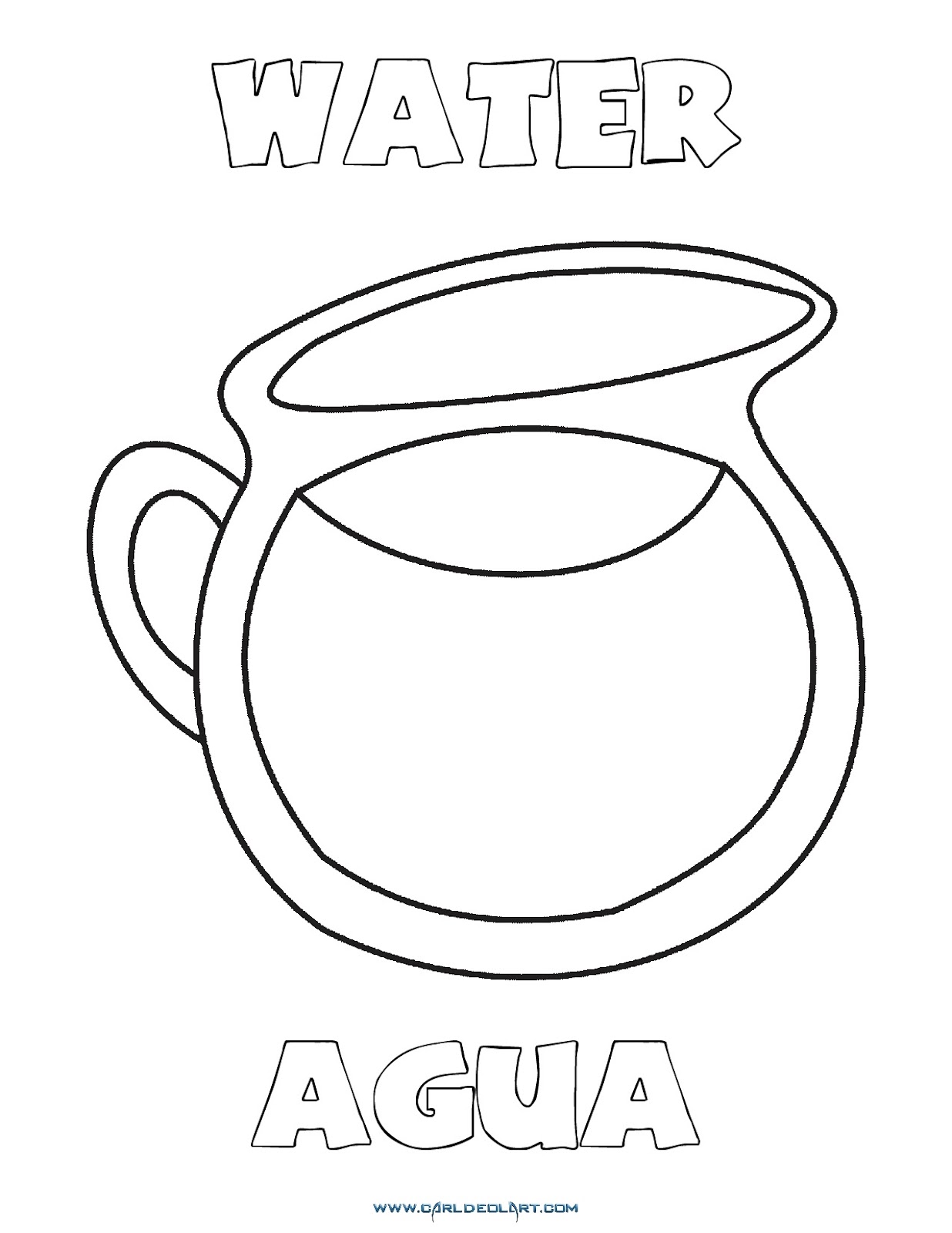 Dibujos Inglés Español con A Agua Water