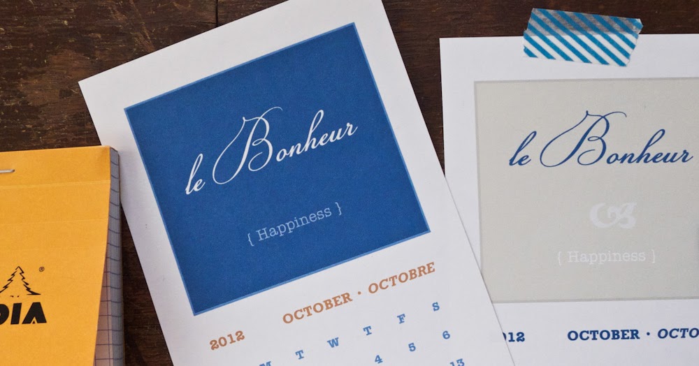 La Mémoire Vive: Printable Calendar : October Octobre 2012