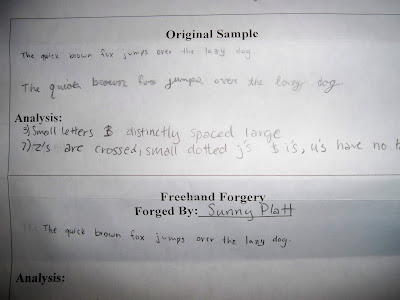 Forensics: Forensics Project Part III: Handwriting Analysis