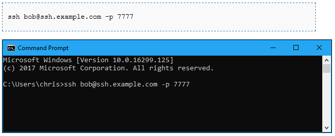 Connettersi a un server SSH in esecuzione sulla porta 22