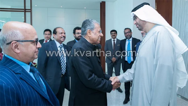 Kerala CM Met with UAE minister Sultan Ahmed Jaber, Abu Dhabi, Gulf, Chief Minister, Minister, UAE, News, Pinarayi Vijayan.