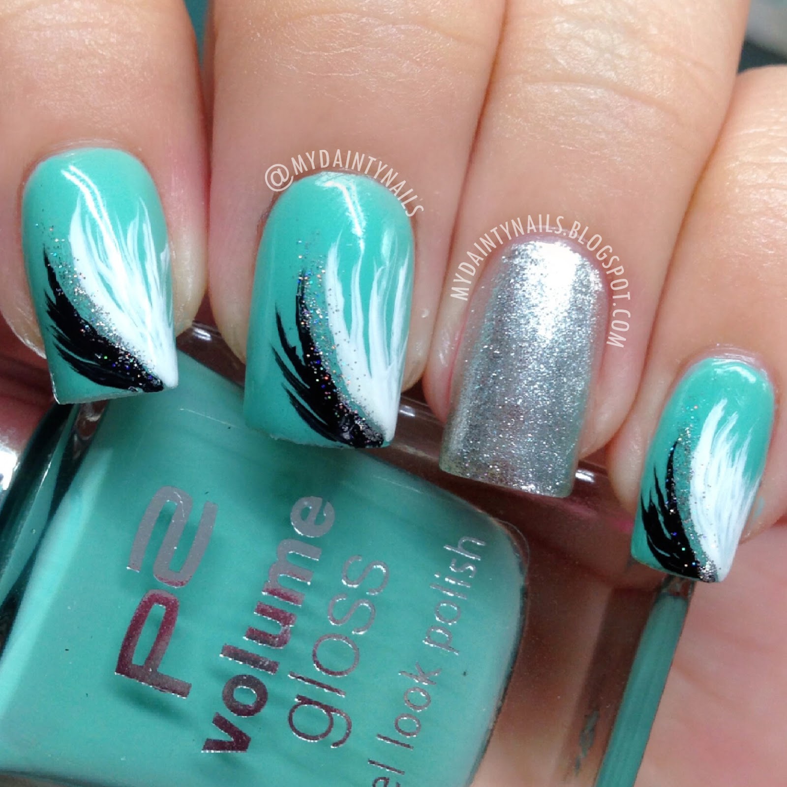 Easy Feather Nail Designs